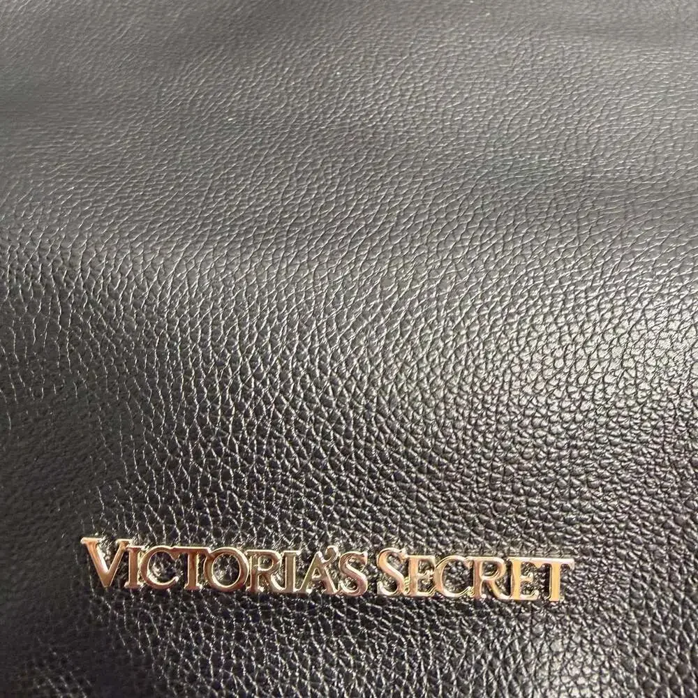 Victoria's Secret Black Pebbled Faux Leather Backpack